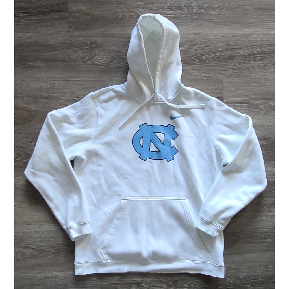 Nike North Carolina Tar Heels Hoodie White Pullover Fleece NCAA Men’s XL